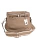 Lucca Baldi Leder-Umhängetasche "Favara" in Taupe - (B)24 x (H)19 x (T)7 cm