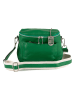 Lucca Baldi Leder-Umhängetasche "Favara" in Grün - (B)24 x (H)19 x (T)7 cm