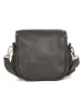 Lucca Baldi Leder-Umhängetasche "Favara" in Anthrazit - (B)24 x (H)19 x (T)7 cm
