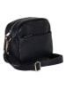Lucca Baldi Leren schoudertas "Cascina" donkerblauw - (B)22 x (H)18 x (D)9 cm