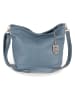 Lucca Baldi Leder-Schultertasche "Trapani" in Hellblau - (B)33 x (H)25 x (T)14 cm