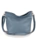 Lucca Baldi Leder-Schultertasche "Trapani" in Hellblau - (B)33 x (H)25 x (T)14 cm