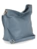 Lucca Baldi Leder-Schultertasche "Trapani" in Hellblau - (B)33 x (H)25 x (T)14 cm