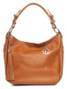 Lia Biassoni Leren schoudertas "Monate" camel - (B)36 x (H)26 x (D)10 cm