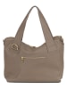 Lia Biassoni Leder-Schultertasche "Calabritto" in Taupe - (B)37 x (H)29 x (T)12 cm