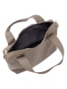 Lia Biassoni Leder-Schultertasche "Calabritto" in Taupe - (B)37 x (H)29 x (T)12 cm