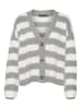 Vero Moda Cardigan "Natahlie" in Grau/ Weiß
