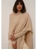 Just Cashmere Kaszmirowe ponczo "Ashley" w kolorze beżowym