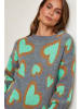 L'armoire de Suzette Pullover in Grau/ Türkis