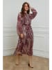 L'armoire de Suzette Kleid in Bordeaux/ Weiß