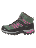 CMP Leder-Trekkingboots "Rigel Mid" in Grün/ Schwarz/ Pink