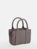 FREDs BRUDER Leder-Henkeltasche in Taupe in Grau - (B)22 x (H)18 x (T)12 cm