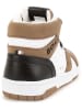 Hugo Boss Kids Leder-Sneakers in Hellbraun/ Weiß