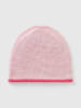 Benetton Dwustronna czapka beanie w kolorze różowym