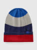 Benetton Beanie in Dunkelblau/ Rot/ Grau