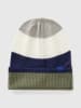 Benetton Czapka beanie w kolorze granatowo-oliwkowo-kremowym