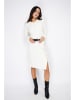 ASSUILI Kaschmir-Strickkleid in Weiß