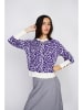 ASSUILI Pullover in Lila/ Weiß