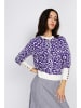 ASSUILI Pullover in Lila/ Weiß