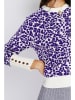 ASSUILI Pullover in Lila/ Weiß