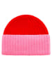 Zwillingsherz Kaschmir-Mütze in Pink/ Rot