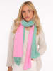 Zwillingsherz Kaschmir-Schal in Türkis/ Pink - (L)180 x (B)45 cm