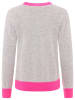 Zwillingsherz Kaschmir-Pullover in Grau/ Pink