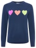 Zwillingsherz Kaschmir-Pullover in Dunkelblau