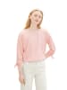 Tom Tailor Longsleeve in Rosa/ Weiß