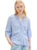 TOM TAILOR Denim Bluse in Hellblau/ Weiß