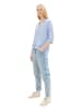 TOM TAILOR Denim Bluse in Hellblau/ Weiß