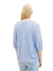 Tom Tailor Bluse in Hellblau/ Weiß
