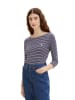 Tom Tailor Longsleeve in Dunkelblau/ Weiß