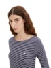 Tom Tailor Longsleeve in Dunkelblau/ Weiß