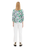 Tom Tailor Bluse in Grün/ Weiß/ Dunkelblau