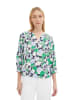Tom Tailor Bluse in Grün/ Weiß/ Dunkelblau