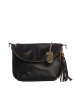 Lucca Baldi Leren clutch "Cetona" zwart - (B)24 x (H)18 x (D)4 cm