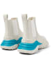 Camper Leder-Chelsea-Boots in Creme/ Türkis