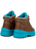 Camper Leder-Boots in Hellbraun/ Türkis