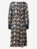 More & More Jurk donkerblauw/oranje