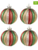 Clayre & Eef 4er-Set: Christbaumkugeln in Bunt - Ø 8 cm