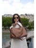 maison héritage PARIS Leder-Shopper "Emerald" in Hellbraun - (B)48 x (H)28 x (T)22 cm