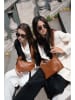 maison héritage PARIS Leder-Umhängetasche "July" in Hellbraun - (B)33 x (H)20 x (T)13 cm