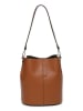 maison héritage PARIS Leder-Schultertasche "Bruna Graine" in Hellbraun - (B)26 x (H)23 x (T)16 cm