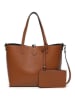 maison héritage PARIS Leder-Schultertasche "Elix" in Hellbraun - (B)36 x (H)30 x (T)11 cm