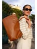 maison héritage PARIS Leren handtas "Milia" lichtbruin - (B)40 x (H)22 x (D)16 cm