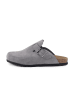 billowy Leder-Clogs in Grau