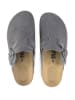 billowy Leder-Clogs in Grau