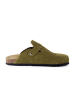 billowy Leder-Clogs in Khaki
