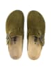 billowy Leder-Clogs in Khaki